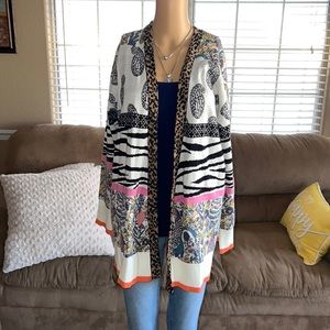 Anthropologie BRICOLAGE Animal Print Cardigan
